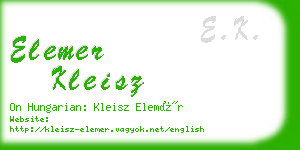 elemer kleisz business card